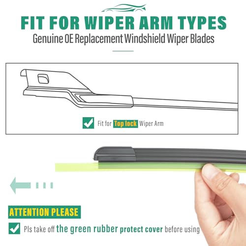 Image of 26 inch 16 inch Windshield Wiper Blades Replacement for Chevrolet Chevy Trax Buick Envista 2024 2025 2026 Original Factory Quality Front Wipers Blade Set for My Car - (Pack of 2)