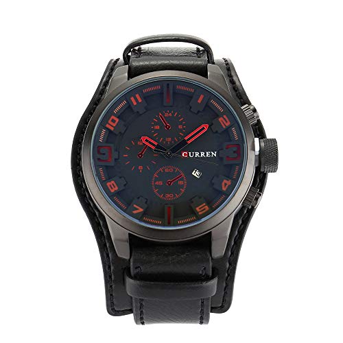 Preisvergleich Produktbild Curren Herren Sport Quarzuhr Kalender Uhren Big Dial Lederband Armbanduhr