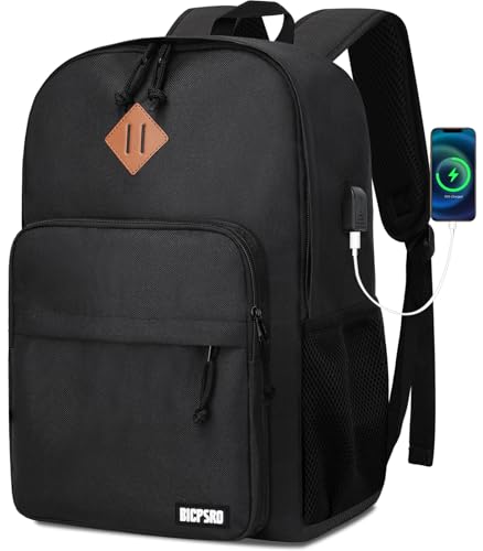 BICPSRO Mochila masculina e feminina, C6 - Preto, 17.3 Inch, Mochila