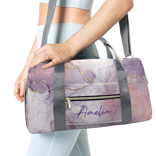 HUTARIO Personalized Duffle Bag for Women, Girl Sport Gym Dance Bag Travel for Weekender Overnight2