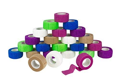 MEDca Self Adherent Cohesive Wrap Bandages 1 Inch X 5 Yards 24 Count with Strong Elastic and Colorfu - //coolthings.us