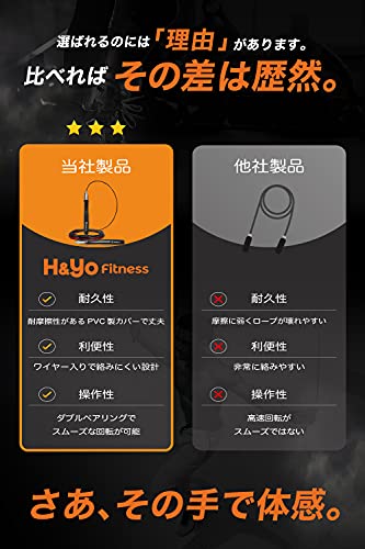 H＆Yo なわとび 大人用 トレーニング用 縄跳び ジャンプロー