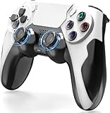 PC コントローラー【eスポーツ専用ゲームパッド・3D ホール効果スティック トリガー切替対応・1000Hz ポーリングレート】PS4 ゲームパッド マクロ機能 6軸ジャイロセンサー搭載 4階段HD振動 タッチパッド 高耐久ボタン ゲームコントローラー ヘッドフォンジャック付き Android/IOS/Windows/PS4/PC対応