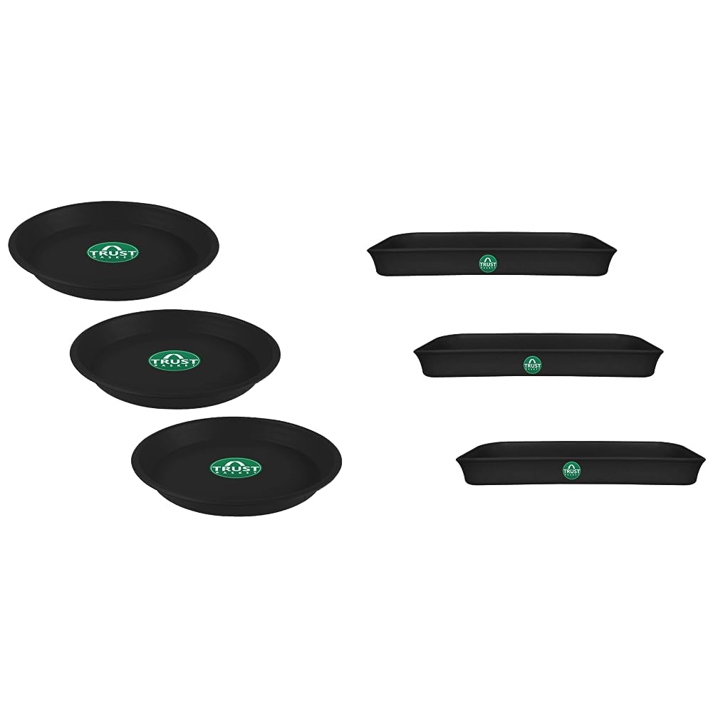 TrustBasket UV Treated Round Bottom Tray(Plate/Saucer) - Black Color - Set of 3 & TrustBasket UV Treated Rectangular Bottom Tray(Plate/Saucer) - Black Color - Set of 3 (B0CCTZ31S1) Amazon Price History, Amazon Price Tracker
