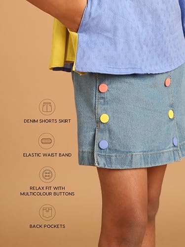 Image of Pilolo Kids Pocket Denim Shorts for Girls