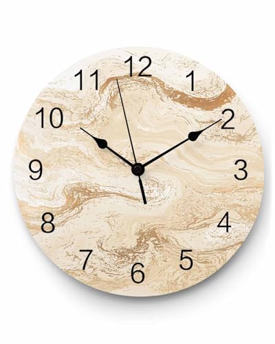 Reloj de pared vintage moderno clásico crema 14 pulg miniatura 1
