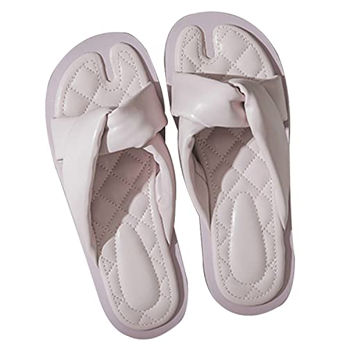Pantuflas Lindas con Punta Abierta Y Tejido Informal para Mujer,Púrpura,37 EU Cover