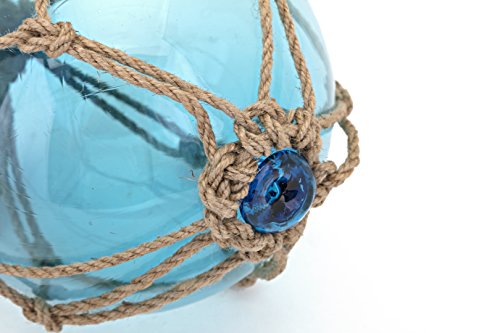 IMAX 50890-3 Buoyant Glass Floats in Blue - Set of 3 Glass Fishing Net Floats - Coastal Indoor and Outdoor Accessory. Decorative Accessories