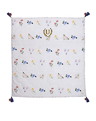 Image of Baby Jalebi Personalized Reversible Soft Organic Cotton Baby Blanket (Marrakesh, Initials inchU inch)