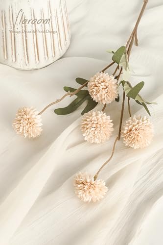 Floroom-5pcs-Faux-Silk-Pompon-Mum-Artificial-Flowers-Bulk-Fake-Mini-Chrysanthemums-with-Stems-for-DIY-Bouquet-Centerpieces-Wedding-Fillers-Champagne-Arrangements-Shower-Decorations-Beige Floroom 5pcs Faux Silk Pompon Mum Artificial Flowers Bulk Fake Mini Chrysanthemums with Stems for DIY Bouquet Centerpieces Wedding Fillers Champagne Arrangements Shower Decorations Beige
