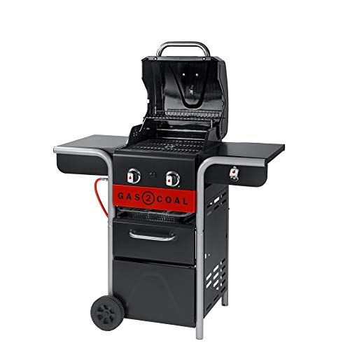 Char-Broil Gas2Coal 210 Hybrid Grill - 2 - branders gas en kolengrill, zwart - Afbeelding 8