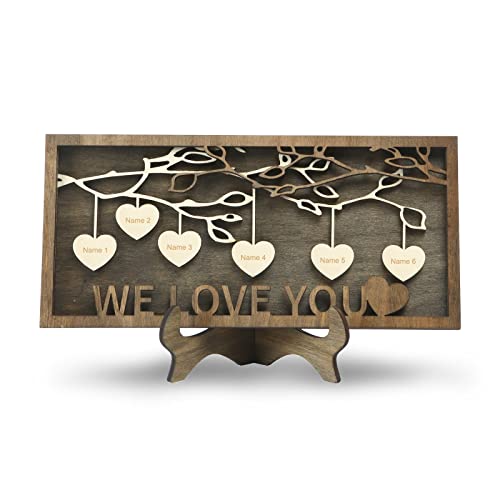 Personalized Wooden Family Tree Plaque with Custom Engraved Names