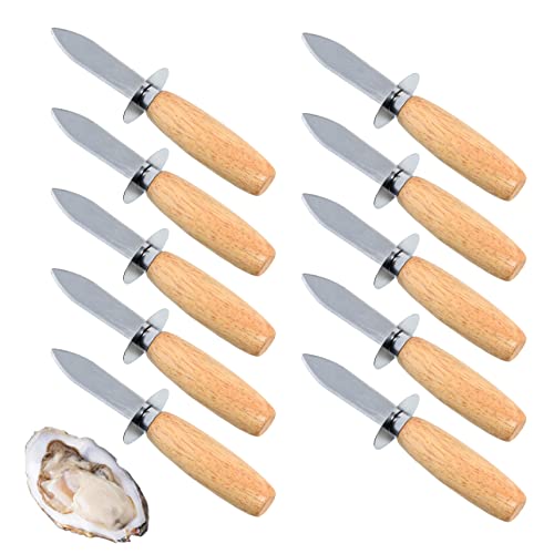 MGTECH 10 Pcs Oyster Shucking Knives, Bulk Oyster Shucker Clam