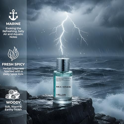 Image of Eau De Parfum for Woman & Man | Long Lasting Fresh & Clean Marine Fragrance | Premium Luxury Perfume | Everyday Use Scent | Ideal Gift for Him & Her - 30ml (Sea Winds)