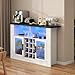 Gyfimoie Wine Bar Cabinet with LED Light, Kitchen Coffee Bar Cabinet with Glass Rack and Removable Wine Racks, Liquor Cabinet with Glass Door, Home Bar with Storage for Dining Room, Living Room