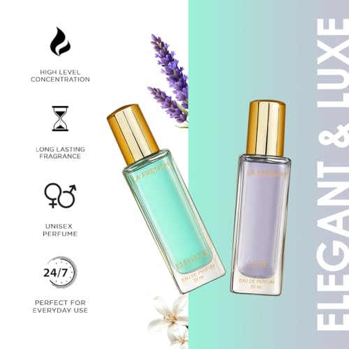 Image of La French Unisex Perfume Gift Set Elegant & Luxe | Long Lasting Eau De Parfum | Perfume for Men & Women | Premium Travel Size Perfumes | Set 2x20ml | Fragrance Set