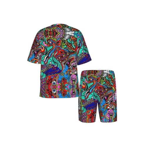 Pijama de verano para hombre fresco de manga corta con prácticos bolsillos laterales 5