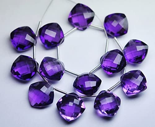 Améthyste pourpre AAA 11mm en briolettes coussin facettées pour créer des bijoux haut de gamme