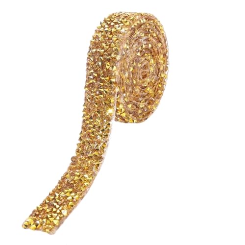 Chaîne en cristal dorée thermocollante de 40mm, galon strass pour haute couture et DIY