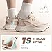 ALLSWIFIT Women's Slip On Walking Shoes Hands-Free Cushion Running Tennis Shoes Non-Slip Comfortable Workout Gym Sports Athletic Fashion Sneakers ActiveBreeze2.0,Size 9.5,Beige,SARS26001W