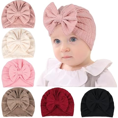 Adeimoo Baby Girls Hats Turban Hat for Infant Cap Hats with Bow Knot Soft Nursery Beanie 0-18 Months Cover
