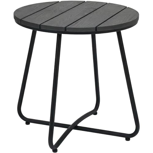 danpinera Outdoor Side Tables, HDPS Patio Table with Metal Legs, 18 Inch Outdoor Small Round Table for Garden, Backyard, Porch, Deck, Balcony, Poolside by danpinera - Used condition - US$28.46
