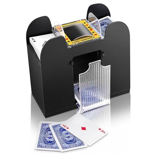 ARTISHION 1-6 Deck Automatic Card Shuffler, Poker Shuffler Machine, Casino Card Electric Shuffler, Lower Noise Playing Card Shuffler for UNO, Phase 10, Poker,Skip Bo Card Games (1-6 Deck Black)