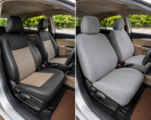Image of JK Curtains Universal Fit Car Seat Cover Towel for 5 Seater Cars | Soft Plush Fabric Front & Rear Seat Covers with Headrest Covers | Full Seat Coverage | Washable & Reusable | Car Seat Protector