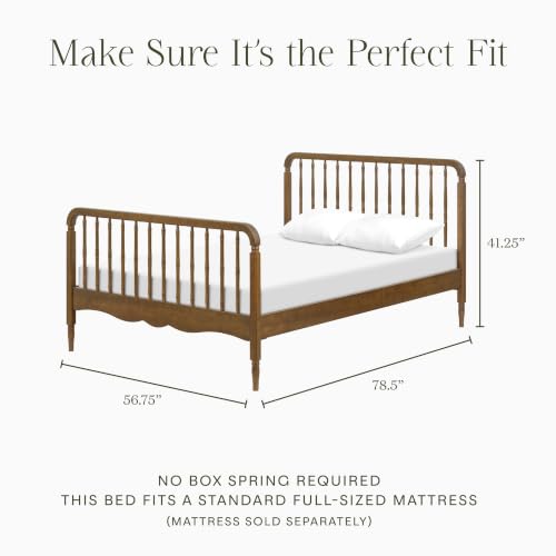 Image of Namesake Liberty Spindle Full Bed in Natural Walnut | Vintage Spindle Bed for Boys & Girls Bedroom, Solid Wood, Greenguard Gold & FSC Certified, No Box Spring Needed