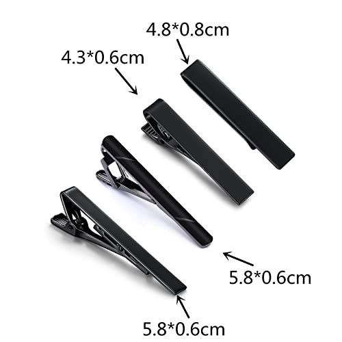 4pcs Gold SIlver Black Tie Clips Set Regular Ties Necktie for Wedding Engagement Anniversary Business Best Gift Skiny Necktie Meeting for Dad Husband Brother2