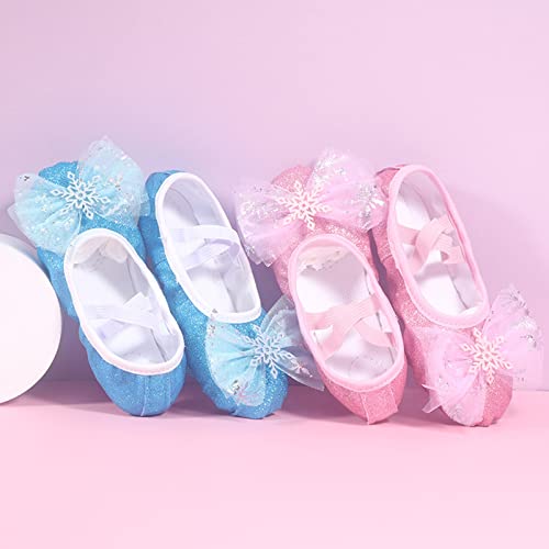 Fashion Ballet Shoes for Girls, Satin Dance Practice Slippers Split Soft Leather Flat Sole Yoga Gymnastics Shoes4