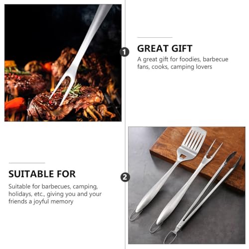Kit parrillero acero inoxidable 3 piezas con mango ABS miniatura 3