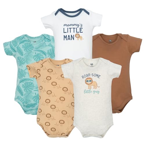 Image of Hudson Baby Unisex Baby Cotton Bodysuits 5-pack