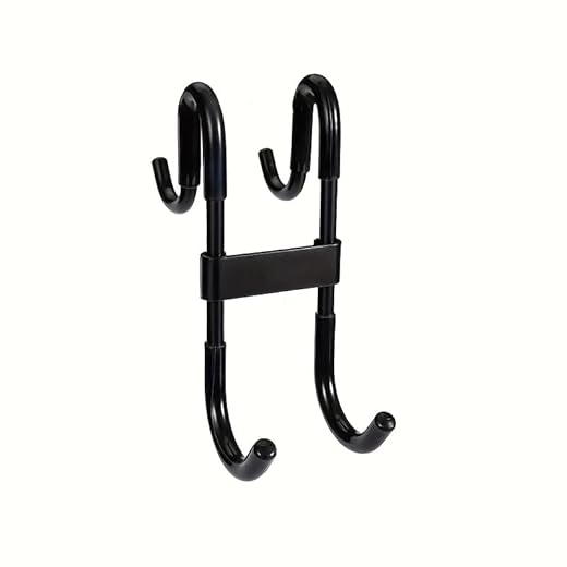 Clothes Rack Black Multi-Functional No-Drill Bathroom Hook Plastic Bedroom Glass Door Double-Sided S-Hook Suitable for Door Backs