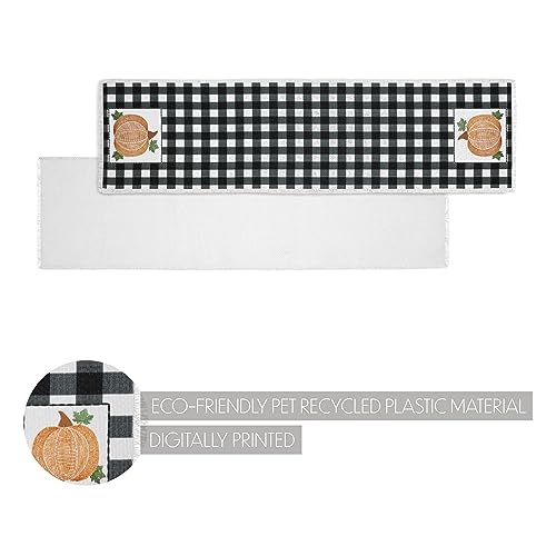 VHC-Brands-Annie-Black-Check-Pumpkin-Seasonal-Fall-Autumn-Thanksgiving-Halloween-Decor-for-Kitchen-Dining-Room-Party-Gifts-Table-Runner-12×48 VHC Brands Annie Black Check Pumpkin Seasonal Fall Autumn Thanksgiving Halloween Decor for Kitchen Dining Room Party Gifts Table Runner 12×48