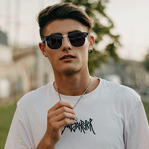 Joopin Vintage Sunglasses Half Frame Sun Glasses Polarized UV Protection Browline Shades for Women Men2