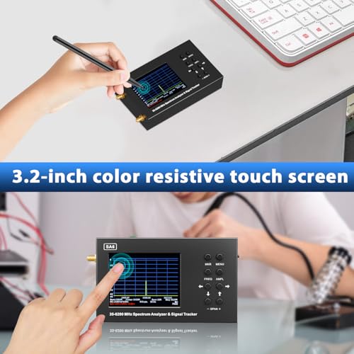 Image of RF Spectrum Analyzer SSA-6G 3.2inch Touch Screen 5000mAH Signal Generator 35MHz-6200MHz Handheld Spectrum Analyzer PC Control for WiFi 2G 4G LTE CDMA GSM Signal
