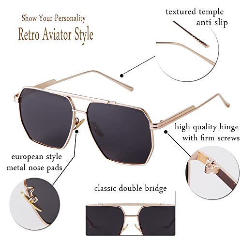 Image of Classic Aviator Sunglasses Retro Aviator Sunglasses for Women Men UV Blocking