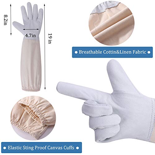 Professional Beekeeping Suit Outfit Apiarist Beekeeping Jacket with Gloves&Ventilated Hood Beekeeper Hat with Netting Protection for Backyard Professional and Beginner Beekeepers-XL - Thumbnail 5