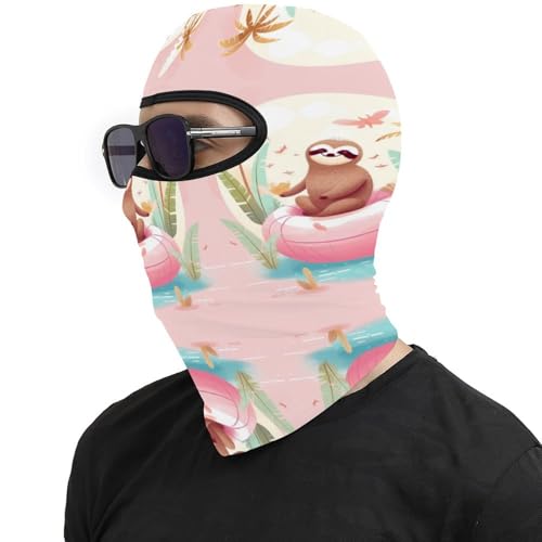Pasamontaña térmico para hombre y mujer con estampado de perezoso y flamenco, máscara facial para esquí, motocicleta y clima frío miniatura 4