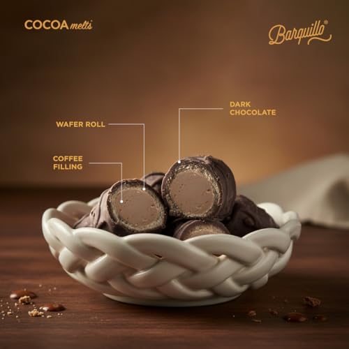 Image of Barquillo Premium Dark Coffee Cream Filled Wafer Rolls - 5 Pcs (100 gm) | 72% Cocoa| Dubai couverture taste | Crunchy & Delicious Chocolate Treat for Gifting, Festive & Celebrations