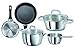 VITRINOR Gactica und Bon Chef zestaw garnków, 8-częściowy, stal nierdzewna