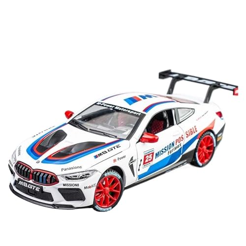 Modelos A Escala Réplica En Miniatura De Metal Fundido A Presión para Coche De Juguete Deportivo BMW M6 GT3 M4 DTM 1 24 Decoración del Hogar(M8 White)