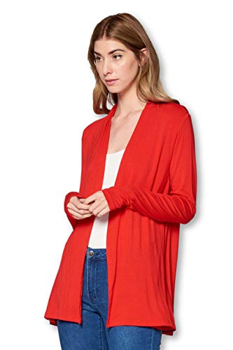 Image of Women Casual Open Front Long Sleeve Lightweight Softest Viscose Made from Bamboo Cardigan