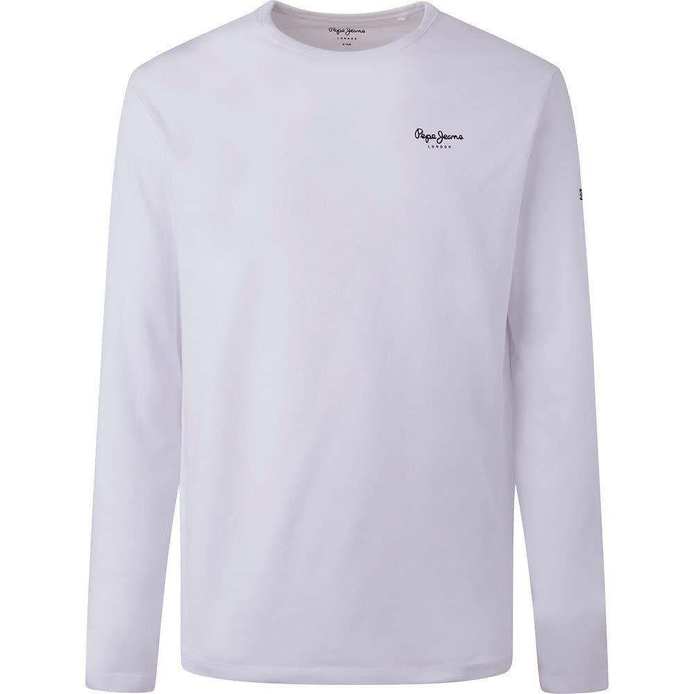 Pepe Jeans Men's White (White) Original Basic 2 Long N T-Shirt White Xs