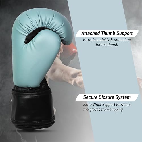 Image of Boxing Gloves - Faux Leather Training Gloves with Hook and Loop Velcro Closure for Long-Lasting Strength and Durability