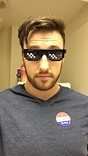 Image of DC DECORIO Thug Life Sunglasses Pixel Gangsta Life Funny Novelty Shades (Black) (BLACK BIG)