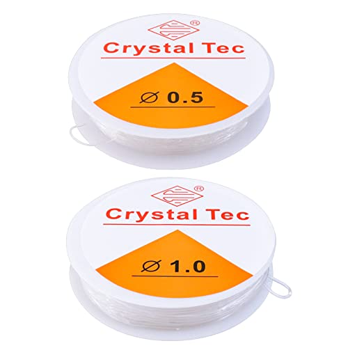 Redamancy Elastisch Schmuckfaden, 2 Spule 0.5mm 1mm Gummifaden...
