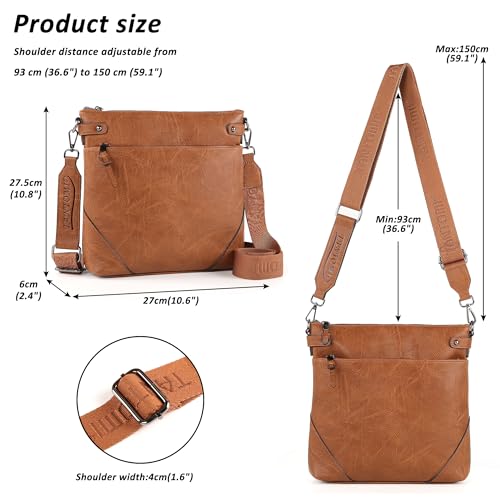 Image of TANTOMI Crossbody Bags for Women, Vegan Leather Hobo Purse for Travel, Shoulder Handbags with Adjustable Wide Strap