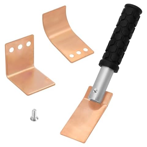 Zhitaoxun Copper Welding Spoon Welders Helper,3 pcs Copper Paddle Backer,Copper Plate Welding Tools,Flat/Curved/Angle Copper Welding Backer,Welding Accessories Cover
